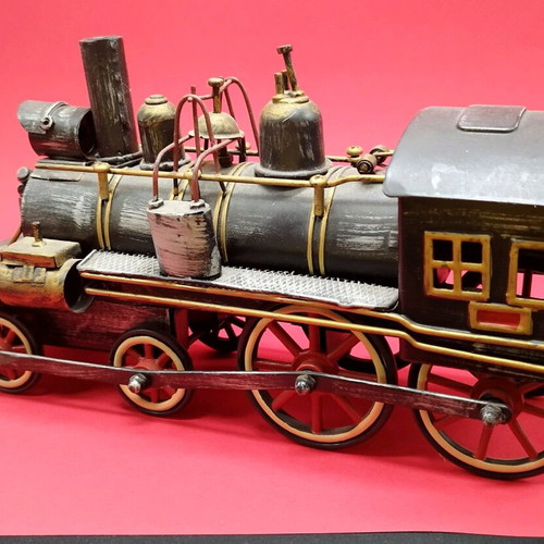 Retro train like new, handmade metal model 40 cm
