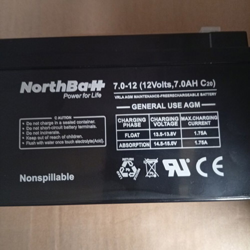 12V 7Ah Lead Battery
