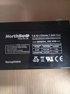 12V 7Ah Lead Battery