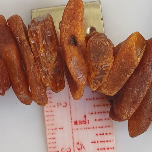 Necklace of natural amber, 70 cm length, 45 grams