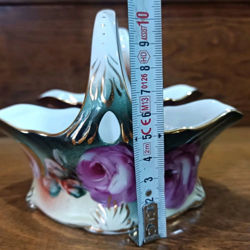 Limoges porcelain basket set new, two pieces