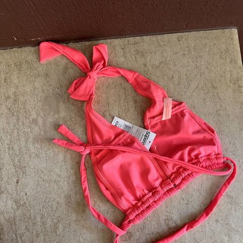 Superdry bikini top new, coral color, size S