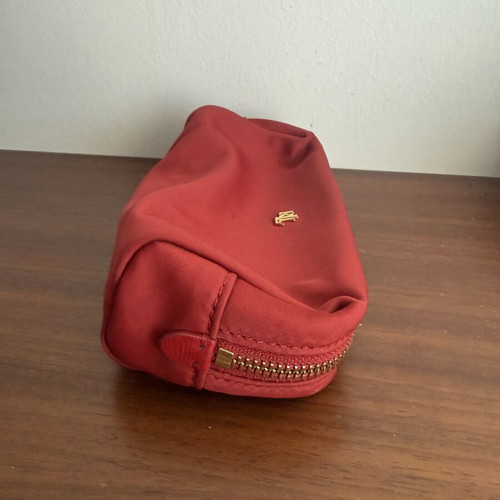 Ralph Lauren cosmetic pouch used, red with gold details