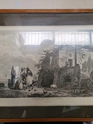 Lemnos engraving used with depiction of island inhabitants