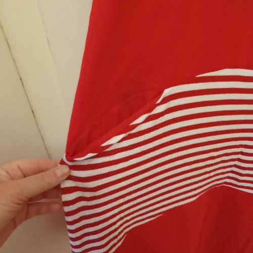 Makó dress size L like new, red and white