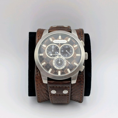 Ρολόι Marc Ecko Chrono E14539G4 μεταχειρισμένο, καφέ και ασημί