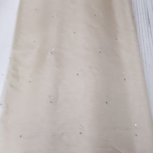 Silk fabric remnant 2.77m width, 7m length, new, embellished with rhinestones