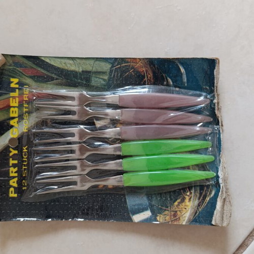 Vintage German Stainless Steel Forks with Plastic Handles new