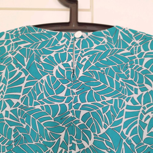 Dress boutique turquoise and white midi length like new