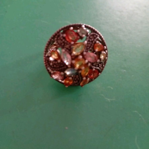 9 Carat Gold Ring like new with precious stones and silver 925