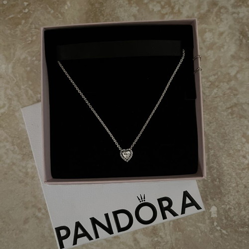 Pandora Necklace with Raised Heart Silver 925 New