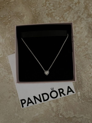 Pandora Necklace with Raised Heart Silver 925 New