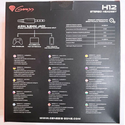 Genesis H12 stereo gaming headset sealed