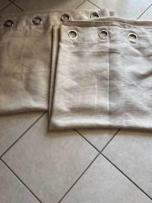 Curtains used, set of two with metal rings 1.38x2.50 m
