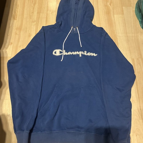 Champion vintage hoodie size XL, blue