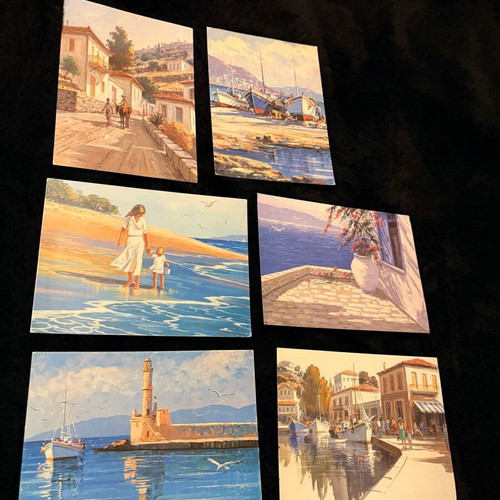 Set of 6 collectible postcards "Copy of a Greek Painting" like new