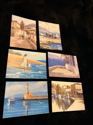 Set of 6 collectible postcards "Copy of a Greek Painting" like new