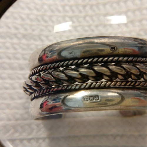 Antique Silver Cuff Bracelet like new, 110g solid silver