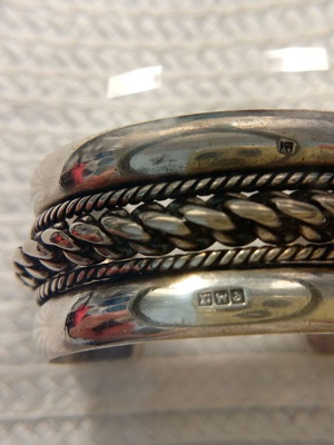 Antique Silver Cuff Bracelet like new, 110g solid silver