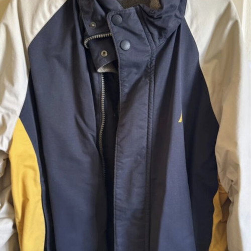 Nautica reversible jacket men's XL like new, gray and yellow