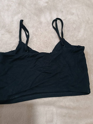 Bershka black top blouse size S like new with bow design