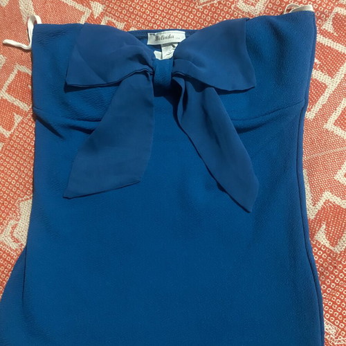 Strapless blouse, blue, size M