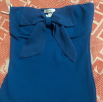 Strapless blouse, blue, size M