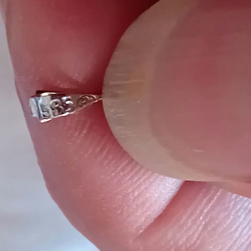 White gold cross 14K 585 with chain, vintage, like new