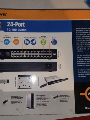 Linksys SR224 24-port 10/100 Mbps switch used