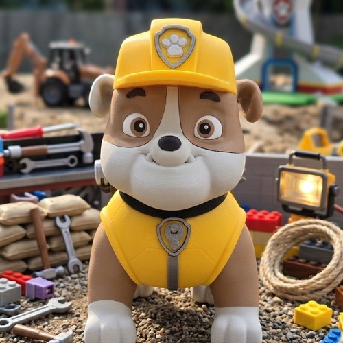 3D Figure Rubble Paw Patrol made to order