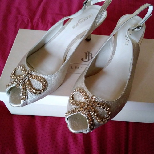 JB Bournazos New Leather Sandals Gold Size 37