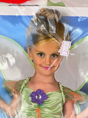 Tinkerbell costume like new, size 6, dress and wings