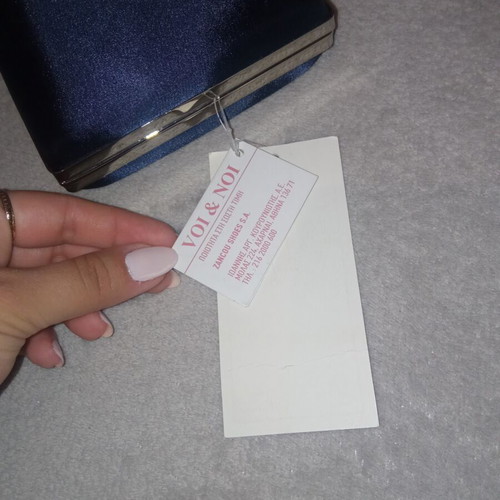 Clutch bag new, blue and silver