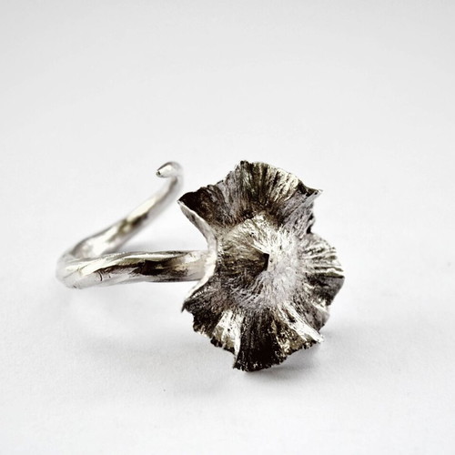 Handmade Silver Ring made to order with Riverside Flowers theme