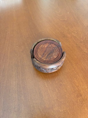 Wooden engraved coaster like new