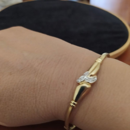 585 gold bracelet with stones, engraved, 6 gr
