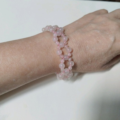 Rose Quartz Bracelet new handmade 19 cm