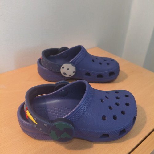 Crocs children's sandals navy blue with rocket design new