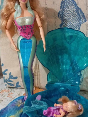 Barbie & Krissy Magical Mermaids Glowing Shell Set μεταχειρισμένο, σετ 2000