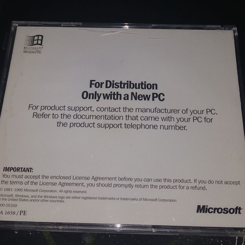 Windows 95 CD used