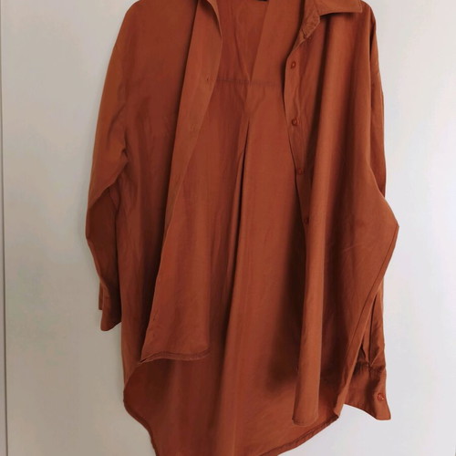 Poplin shirt like new, orange, size S