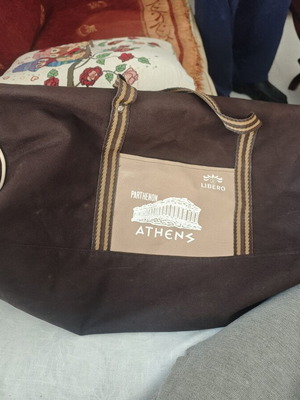 Μεγάλο σακβουαγιάζ Athens Parthenon σαν καινούργιο, μπεζ και καφέ