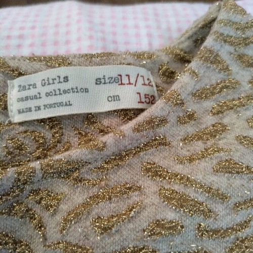 Zara dress with gold details like new for ages 11-12