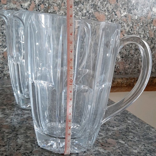 Glass pitchers used, set of 2 for water, wine, beer