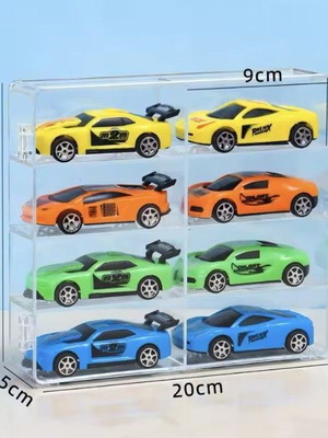 Clear Display Shelf 1:64 Transparent Collection Box for Die Cast Cars 8 Slots New