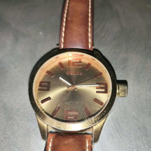 Oozoo women's watch used with brown leather strap