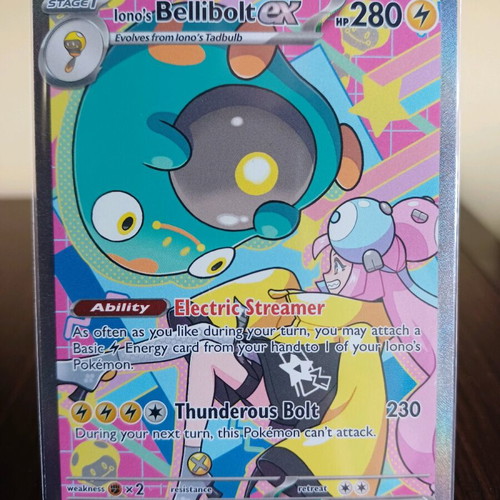 Iono's Bellibolt ex Pokemon card like new from Ascented Heroes set
