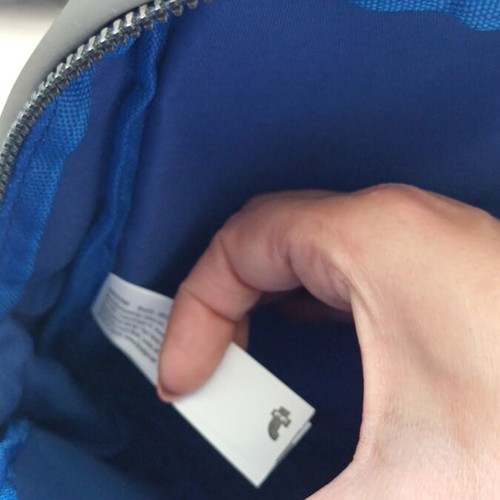 Flying Tiger fabric kids shoulder bag like new, gray and blue