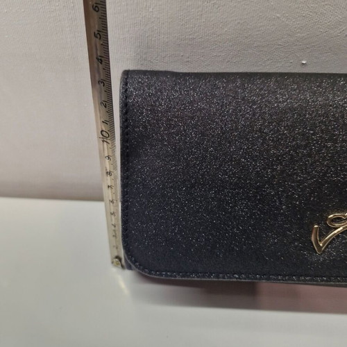 Veta evening shoulder bag like new, black with gold chain and glitter effect