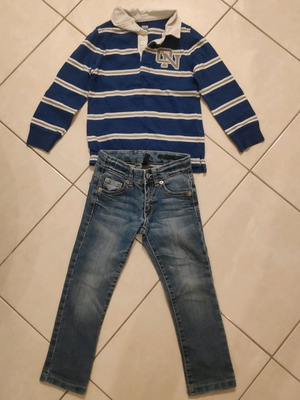 Σετ παντελόνι jeans Benetton και μπλουζάκι Old Navy σαν καινούργιο για αγοράκι